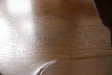 和製ビンテージ　北海道民芸家具　希少な絶版品!!上品でクラシカルな佇まいがお洒落な回転ダイニングチェア(キャプテンチェア、アームチェア、回転イス、椅子、板座チェア、ヴィンテージ)(R-063061)
