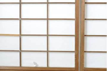アンティーク建具　昔懐かしい佇まいが魅力の障子戸4枚セット(引き戸、ガラス帯戸、建具)(R-063063)