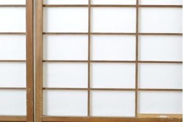 アンティーク建具　昔懐かしい佇まいが魅力の障子戸4枚セット(引き戸、ガラス帯戸、建具)(R-063063)