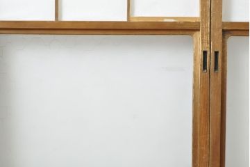 アンティーク建具　昔懐かしい佇まいが魅力の障子戸4枚セット(引き戸、ガラス帯戸、建具)(R-063063)