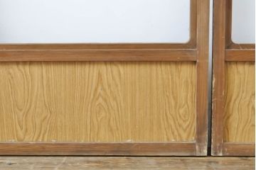 アンティーク建具　昔懐かしい佇まいが魅力の障子戸4枚セット(引き戸、ガラス帯戸、建具)(R-063063)