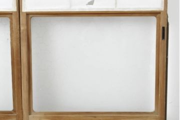 アンティーク建具　昔懐かしい佇まいが魅力の障子戸4枚セット(引き戸、ガラス帯戸、建具)(R-063063)