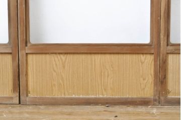 アンティーク建具　昔懐かしい佇まいが魅力の障子戸4枚セット(引き戸、ガラス帯戸、建具)(R-063063)