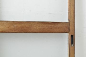 アンティーク建具　シンプルなデザインでお部屋に取り入れやすいガラス戸2枚セット(引き戸、建具)(R-063064)