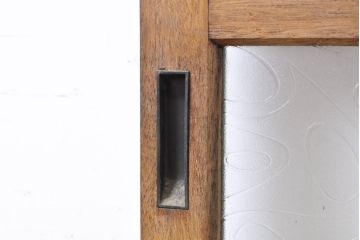 アンティーク建具　シンプルなデザインでお部屋に取り入れやすいガラス戸2枚セット(引き戸、建具)(R-063064)