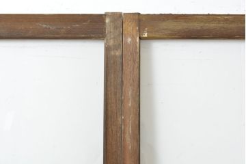 アンティーク建具　シンプルなデザインでお部屋に取り入れやすいガラス戸2枚セット(引き戸、建具)(R-063065)
