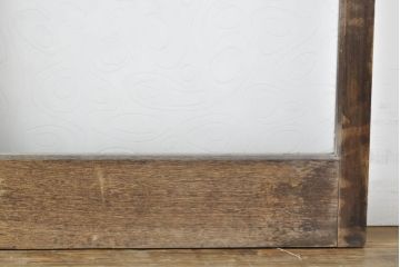 アンティーク建具　シンプルなデザインでお部屋に取り入れやすいガラス戸2枚セット(引き戸、建具)(R-063065)