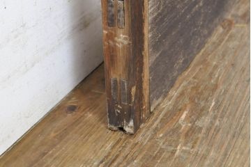 アンティーク建具　シンプルなデザインでお部屋に取り入れやすいガラス戸2枚セット(引き戸、建具)(R-063065)