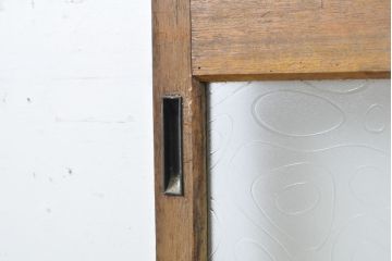 アンティーク建具　シンプルなデザインでお部屋に取り入れやすいガラス戸2枚セット(引き戸、建具)(R-063065)