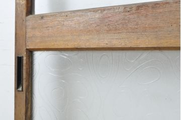 アンティーク建具　シンプルなデザインでお部屋に取り入れやすいガラス戸2枚セット(引き戸、建具)(R-063065)