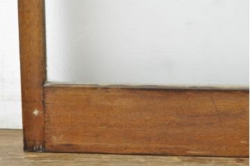 アンティーク建具　シンプルなデザインでお部屋に取り入れやすいガラス戸2枚セット(引き戸、建具)(R-063065)