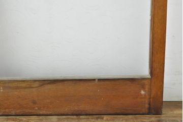 アンティーク建具　シンプルなデザインでお部屋に取り入れやすいガラス戸2枚セット(引き戸、建具)(R-063065)