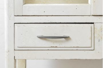 和製アンティーク　レトロな雰囲気でかわいらしいケビントガラスケース(キャビネット、飾り棚、陳列棚、収納棚、戸棚、店舗什器)(R-063067)