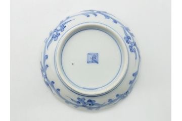 幕末期　伊万里　染付　寿富文　3.8寸皿　約11.4cm　小皿5枚セット(三寸八分、和皿、和食器)(R-063072)