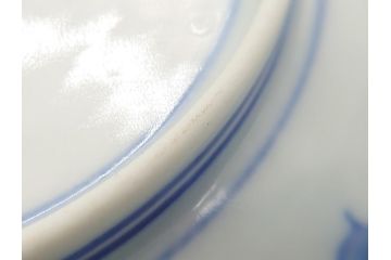 幕末期　伊万里　染付　寿富文　3.8寸皿　約11.4cm　小皿5枚セット(三寸八分、和皿、和食器)(R-063072)