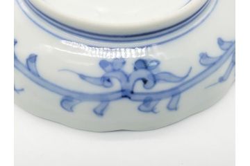 幕末期　伊万里　染付　寿富文　3.8寸皿　約11.4cm　小皿5枚セット(三寸八分、和皿、和食器)(R-063072)
