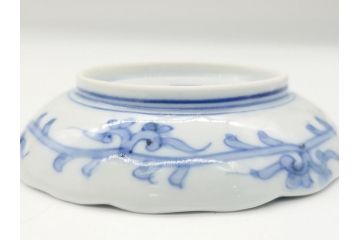 幕末期　伊万里　染付　寿富文　3.8寸皿　約11.4cm　小皿5枚セット(三寸八分、和皿、和食器)(R-063072)