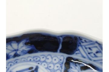幕末期　伊万里　染付　寿富文　3.8寸皿　約11.4cm　小皿5枚セット(三寸八分、和皿、和食器)(R-063073)