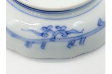 幕末期　伊万里　染付　寿富文　3.8寸皿　約11.4cm　小皿5枚セット(三寸八分、和皿、和食器)(R-063073)
