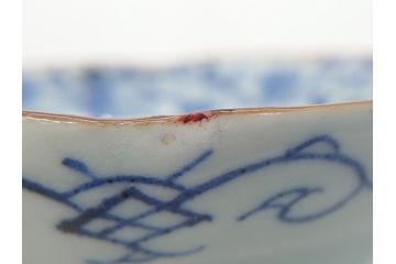 上手物　江戸期　古伊万里　染付　花唐草文　菱形　3.3寸　約10cm　変形皿6枚セット(三寸三分、小皿、和皿、ひし形、五弁花、和食器)(R-063074)