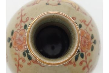 大正〜昭和初期　古代寫九谷焼　納賀花山　色絵　金彩　唐子図　花瓶2点セット(共箱付き、花山造、花山堂、花器、花入、和食器)(R-063078)