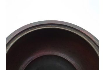 金工　村田聴泉作　紫斑銅　六陵之香炉(共箱付き、布袋付き、斑紫銅)(R-063079)