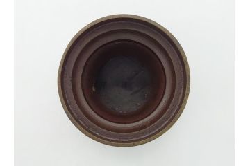 金工　村田聴泉作　紫斑銅　六陵之香炉(共箱付き、布袋付き、斑紫銅)(R-063079)