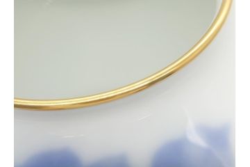 大倉陶園(OKURA、OAC)　ブルーローズ　49A/8011　20cm　エレガントな空間を演出する花生(共箱付き、花器、花瓶、花入、フラワーベース、白磁)(定価38,500円)(R-063080)