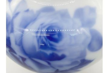 大倉陶園(OKURA、OAC)　ブルーローズ　49A/8011　20cm　エレガントな空間を演出する花生(共箱付き、花器、花瓶、花入、フラワーベース、白磁)(定価38,500円)(R-063080)