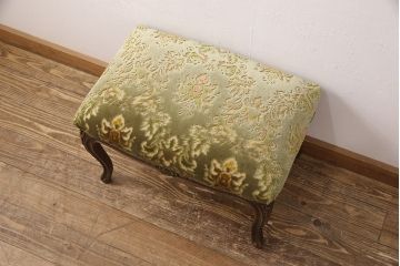 中古　美品　カリモク家具(karimoku)　domani(ドマーニ)　Louis(ルイ)XVシリーズ　ルイ15世　気品ある佇まいが高級感を醸し出すオットマン(スツール)(R-063081)