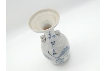 江戸期　古伊万里　染付　二耳花瓶(花入、花器)(R-063094)