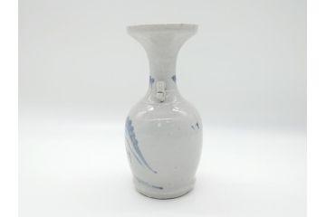 江戸期　古伊万里　染付　二耳花瓶(花入、花器)(R-063094)