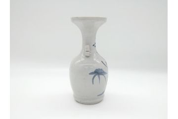 江戸期　古伊万里　染付　二耳花瓶(花入、花器)(R-063094)