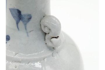 江戸期　古伊万里　染付　二耳花瓶(花入、花器)(R-063094)