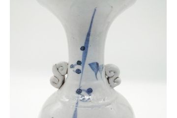 江戸期　古伊万里　染付　二耳花瓶(花入、花器)(R-063094)
