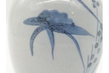 江戸期　古伊万里　染付　二耳花瓶(花入、花器)(R-063094)