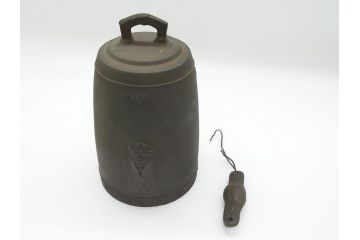 古銅　蝉紋　懐かしさと風情を感じる鐘(銅鐸、風鐸、宝鐸、釣鐘)(R-063095)