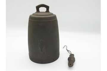 古銅　蝉紋　懐かしさと風情を感じる鐘(銅鐸、風鐸、宝鐸、釣鐘)(R-063095)