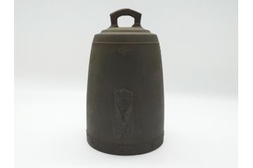 古銅　蝉紋　懐かしさと風情を感じる鐘(銅鐸、風鐸、宝鐸、釣鐘)(R-063095)
