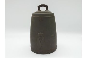 古銅　蝉紋　懐かしさと風情を感じる鐘(銅鐸、風鐸、宝鐸、釣鐘)(R-063095)
