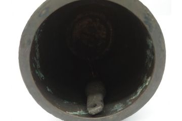 古銅　蝉紋　懐かしさと風情を感じる鐘(銅鐸、風鐸、宝鐸、釣鐘)(R-063095)