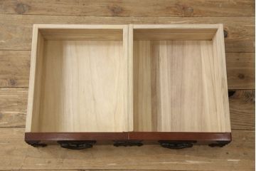 中古　美品　遠野民芸箪笥　金具の細やかな細工が美しいサイドキャビネット(サイドボード、茶箪笥、茶棚、和箪笥、収納棚、戸棚)(定価約28万円)(R-063100)