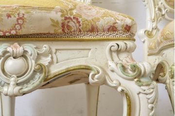 中古　イタリアブランド家具　SILIK(シリック)　細部まで凝った造りが美しいチェア2脚セット(椅子、イス、サロンチェア)(R-063101)