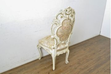 中古　イタリアブランド家具　SILIK(シリック)　細部まで凝った造りが美しいチェア2脚セット(椅子、イス、サロンチェア)(R-063101)
