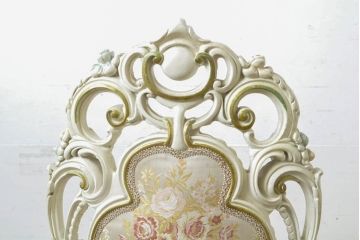 中古　イタリアブランド家具　SILIK(シリック)　細部まで凝った造りが美しいチェア2脚セット(椅子、イス、サロンチェア)(R-063101)