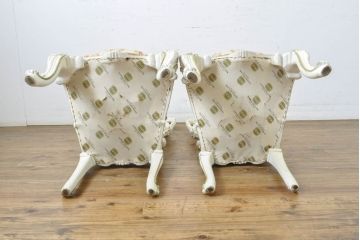 中古　イタリアブランド家具　SILIK(シリック)　細部まで凝った造りが美しいチェア2脚セット(椅子、イス、サロンチェア)(R-063101)