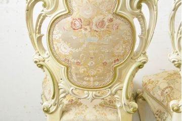 中古　イタリアブランド家具　SILIK(シリック)　細部まで凝った造りが美しいチェア2脚セット(椅子、イス、サロンチェア)(R-063102)