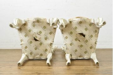 中古　イタリアブランド家具　SILIK(シリック)　細部まで凝った造りが美しいチェア2脚セット(椅子、イス、サロンチェア)(R-063102)