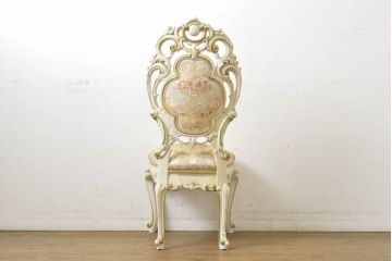 中古　イタリアブランド家具　SILIK(シリック)　細部まで凝った造りが美しいチェア(椅子、イス、サロンチェア)(R-063103)