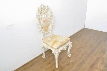 中古　イタリアブランド家具　SILIK(シリック)　細部まで凝った造りが美しいチェア(椅子、イス、サロンチェア)(R-063104)